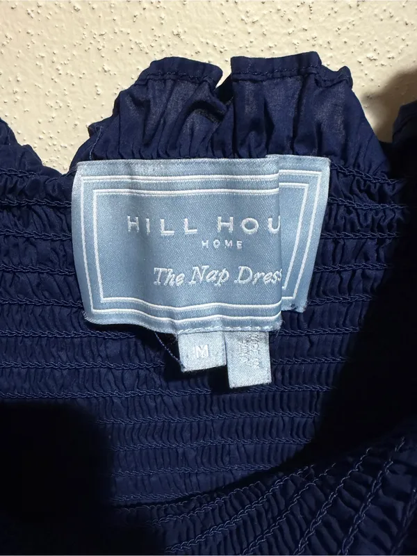 Hill House Ellie Nap Tiered Ruffle Midi Dress Navy Blue Size Medium - Image 8