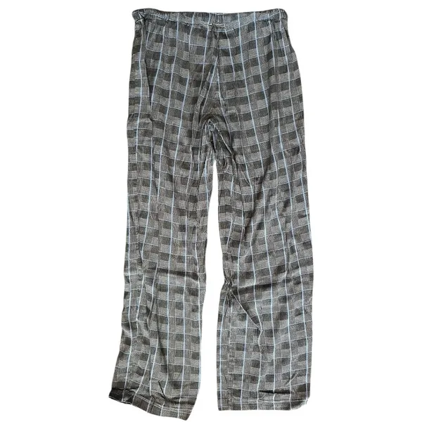 Lauren Ralph Lauren Size M Black Blue Plaid Long Sleeve Pajama Top & Bottom Set - Image 7