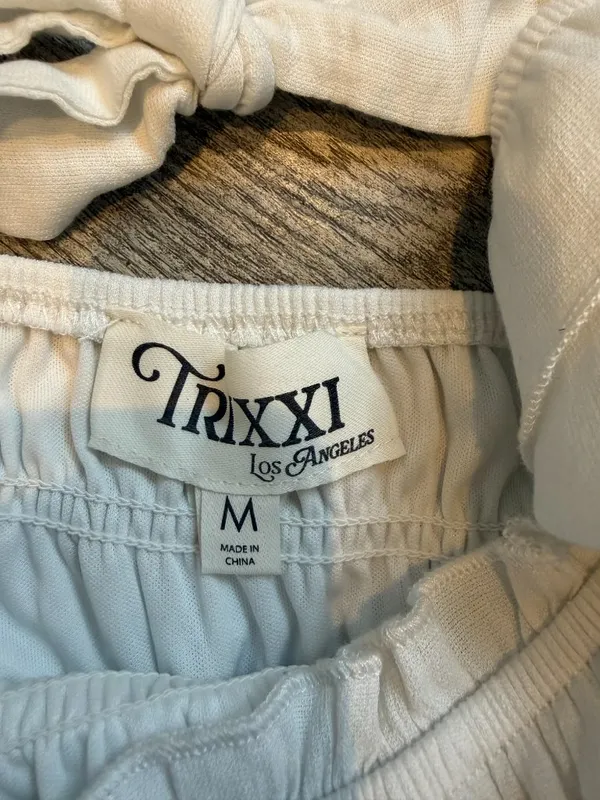 Trixxi Plain Solid White Women's Medium Tank Top Dress - Image 5