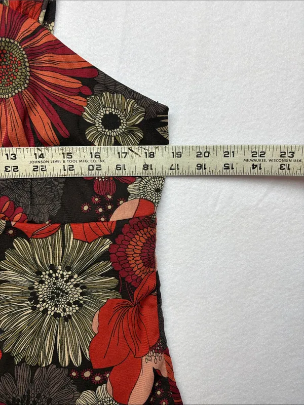 fashion bug size XL retro Floral V-Neck Women's Camisole tank floral y2k - Image 3