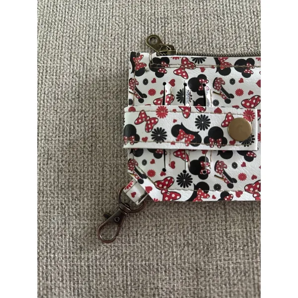 Minnie Mouse White Black Red card holder with zipper‎ 6" x 4" - Image 2