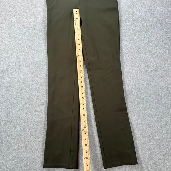 Quince Ponte Straight Leg Pant Women's X-Small Petite Olive Green Pull On - Image 2