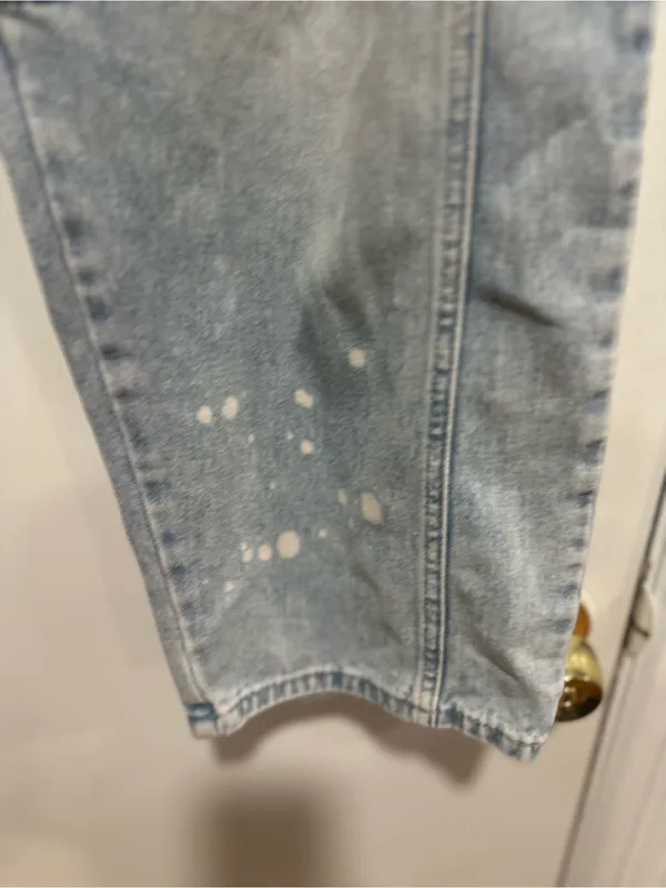 Light Wash Distressed Wide Leg Barrel Jeans Sz:M Indie Hipster Punk Grunge Y2K. - Image 7
