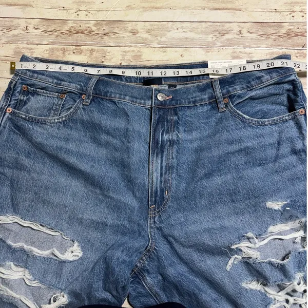 American Eagle Ex-Boyfriend Jeans Distressed 20 35W Low Rise Stretch Waistband - Image 4