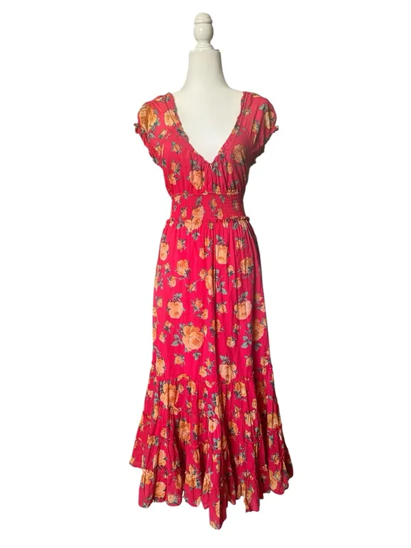 Betsey Johnson Vintage Pink Ruffled Tiered Sundress S - Image 3
