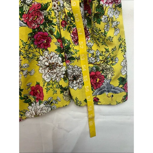 Farm Rio size small petite cantonal lace Yellow Floral Square-Neck Maxi Dress - Image 10