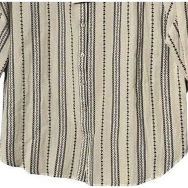 Nina Kaufman Top Womens M Long Sleeve Blouse Floral Embroidered Linen Vintage - Image 7