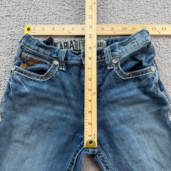 Ariat B4 Relaxed Girls Medium Wash Bootcut Jeans Size 14 Adjustable Waist - Image 4