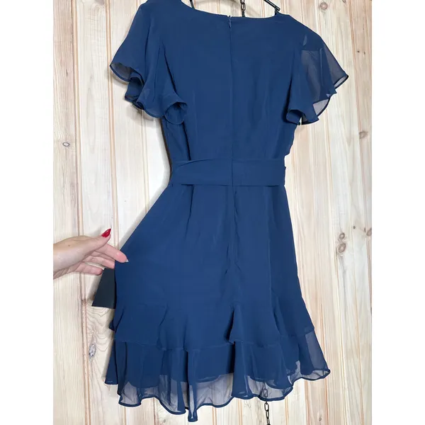 NWT Lulus Sweet Like You Navy Ruffled Mini Dress Party Night Out Short Size S - Image 4