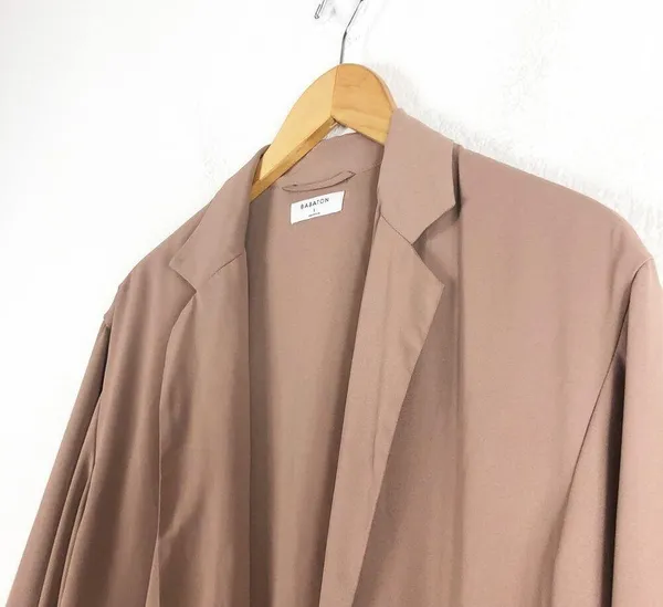 Aritzia Babaton Maeve Blazer Cardigan Small Brown Draped Oversized Button - Image 6