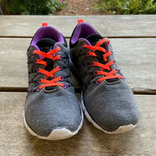 US Polo Association Womens Sneakers Size‎ 7.5 Gray Purple Tennis Athletic Shoes - Image 2