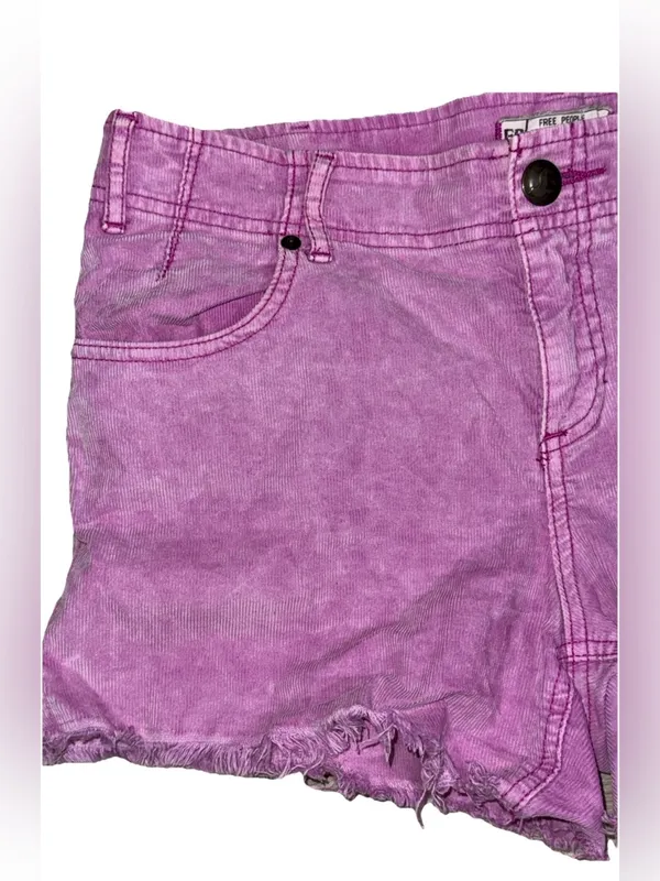 Free People Frayed Hem corduroy Shorts Purple Size 28 Boho - Image 3