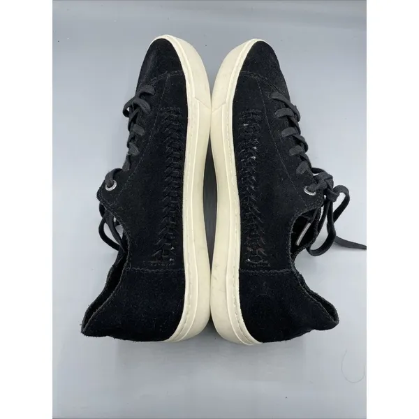 TOMS Black Suede‎ Leather Lace Up Sneakers Women’s Shoes 9.5 Casual Comfort - Image 6