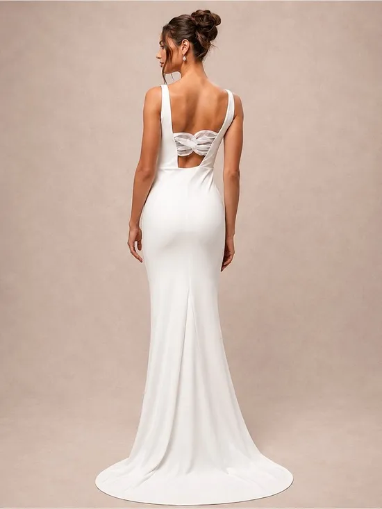 NEW LULUS Regal Classic White Sleeveless Twist-Back Maxi Dress SZ SMALL - Image 2