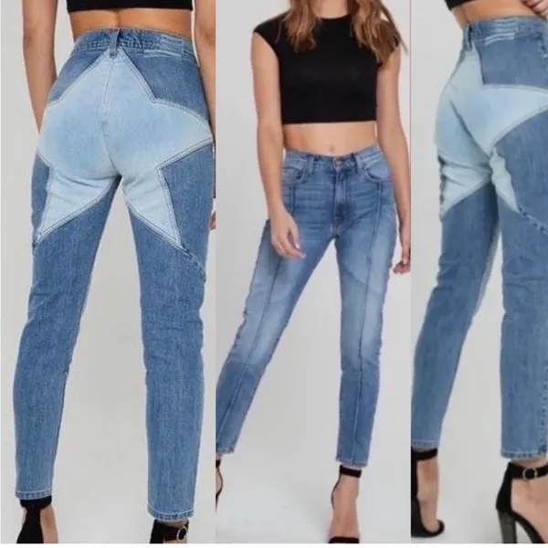 Revice Star Butt‎ Two Toned Blue Denim Skinny Seamed Jean Womens Size 28 - Image 3