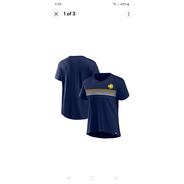NWT Womens Fanatics Navy Notre Dame Fighting Irish Tie Breaker T-Shirt sz MEDIUM - Image 2