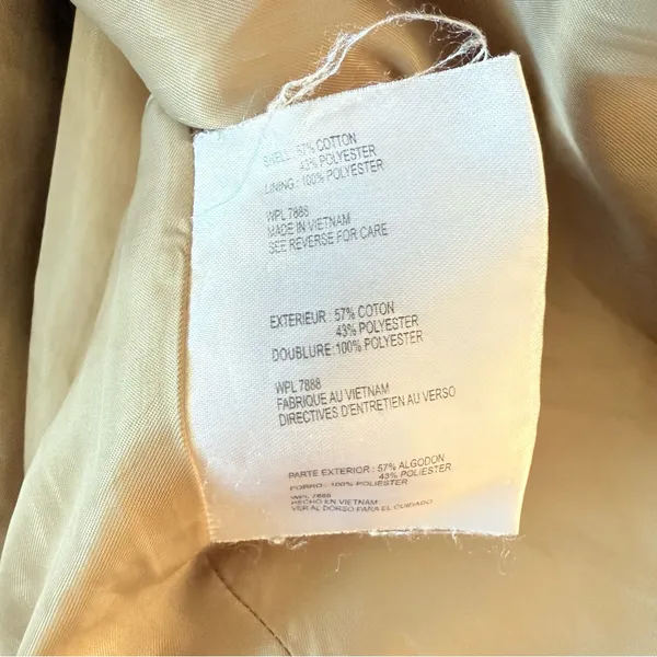 Michael Kors Single Breasted Beige Trench Coat Rain Coat Removable Hood Large - Image 7