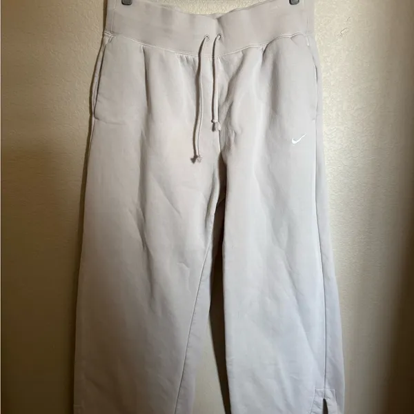 Nike Phoenix Fleece High Waisted‎ Wide-Leg Pants Sz XL Light Orewood Brown/ Sail - Image 4