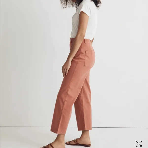 MADEWELL Emmett 2.0 Wide-Leg‎ Crop Pants in Dried Rose size 25 - Image 3