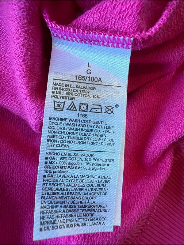 Old Navy Magenta Crewneck Sweatshirt with White Sleeve Stripes - Image 5