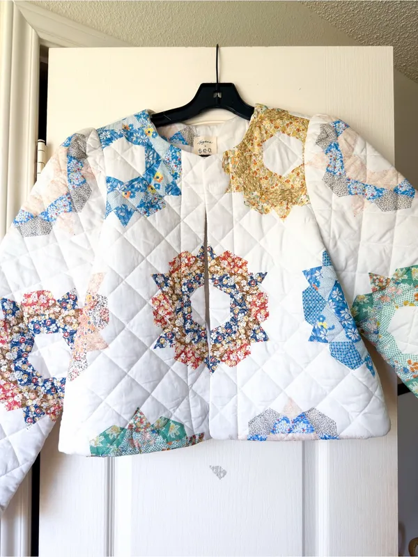 Sezane x Sea Emerson‎ Quilted Jacket Quin Patchwork 42 EUC - Image 4