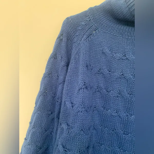 PROMESA Boutique Blue Chunky Turtleneck Sweater - Image 5