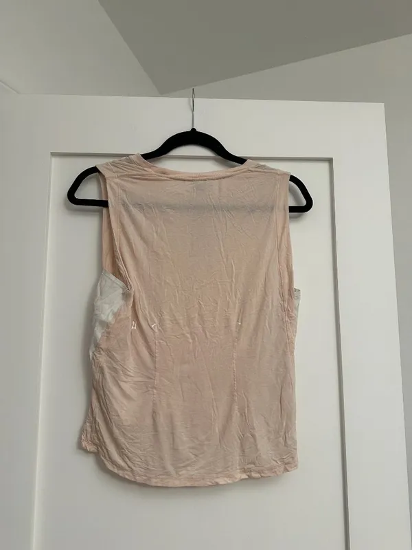 Kit & Ace Sleeveless Cashmere Blend Side Panel Boxy Pink Athletic Tank Top 4 - Image 4