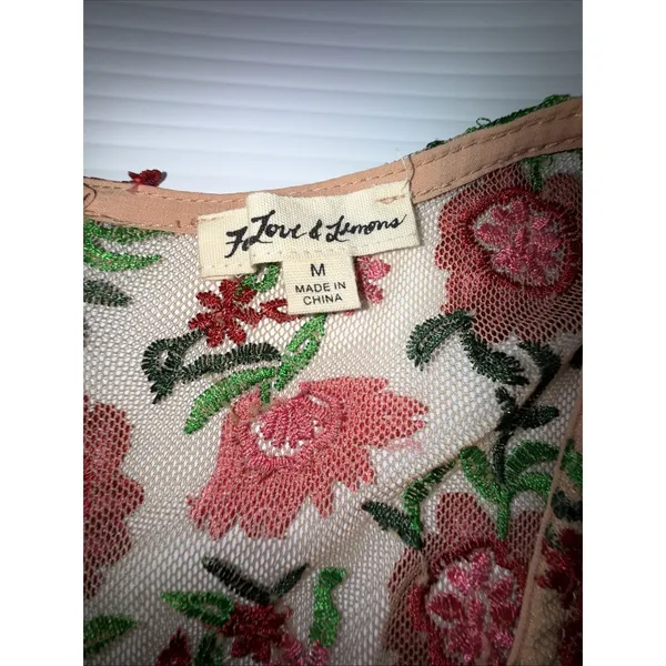 For Love and Lemons Amelia‎ Midi Floral Embroidered Dress Size M - Image 2