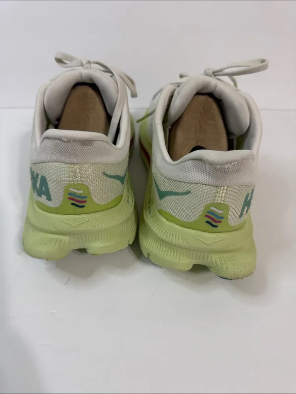 Hoka Kawana Women's Athletic Shoes in Cream, Lime & Pink Accent - Image 5