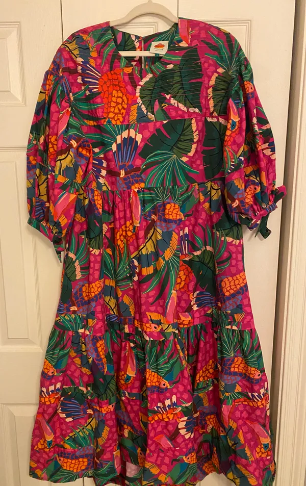 Pink Painted Toucans Dress - Image 2