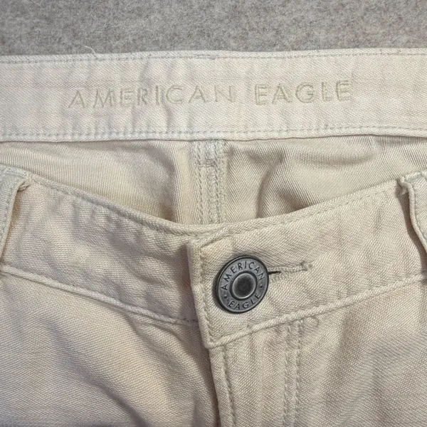 American‎ Eagle Womens Cream Off-White Double Knee Carpenter Utility Pants Sz 4 - Image 5