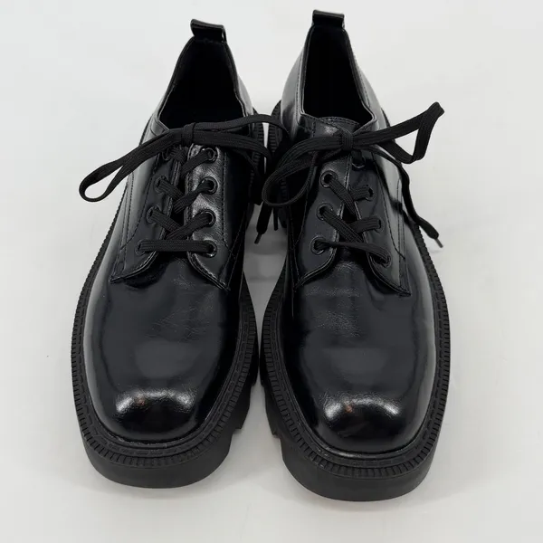 Zara Black Chunky Lug‎ Sole Platform Derby Shoes Mens 8 Womens 10 - Image 2