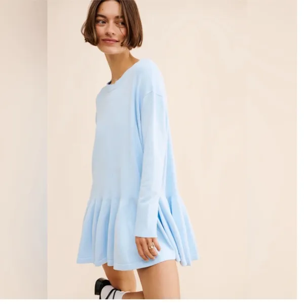 Free People Time On My Side Mini Dress in Ice Water sz XL EUC $148R - Image 3