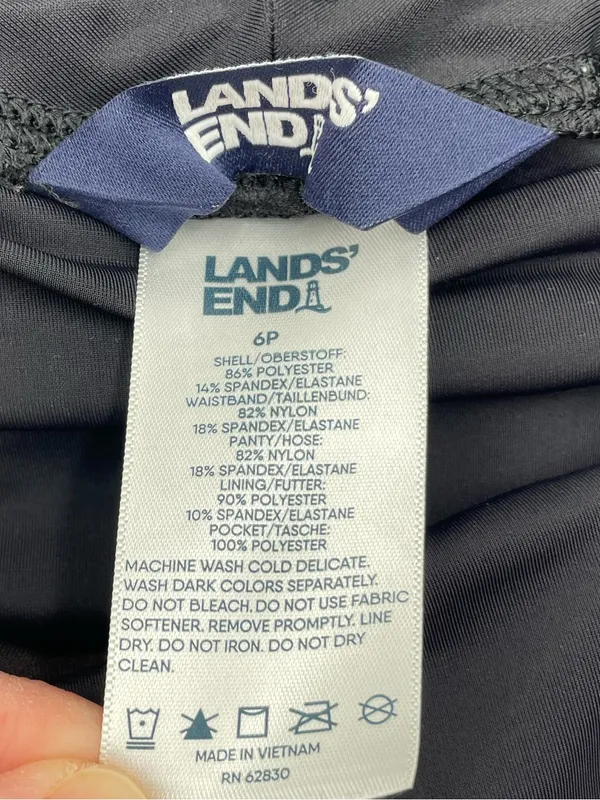 Lands' End Women's Comfort Waist 5" Swim Shorts with Panty Size 6 Petite Black - Image 5