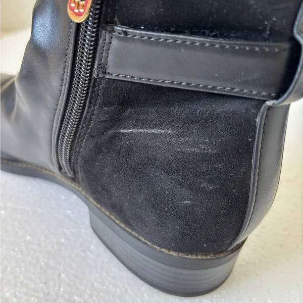 Tommy Hilfiger Black Leather and Suede Ankle Booties Witchy size 8M - Image 8