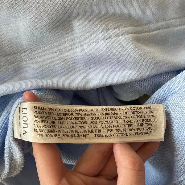 VUORI Sedona Crop Hoodie in Crystal Blue Size Small - Image 9