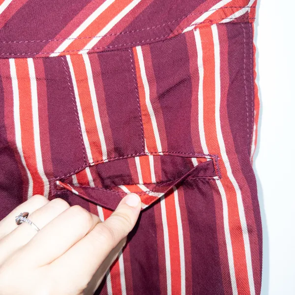 Free People Burgundy Red Striped Seamed Like The Right Thing Cropped Pants 0 - Image 9