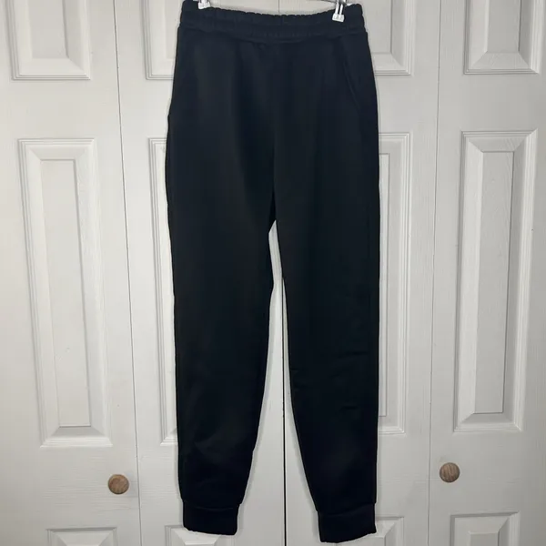 SheIn Black Jogger Sweatpants Small With Elastic Waistband and Cuffs - Image 2