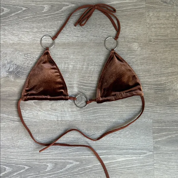 With Jean velvet Triangle Bikini top - Image 5
