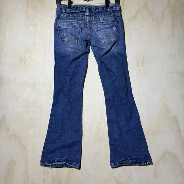 Aeropostale Hailey Skinny Flare Jeans Womens 3/4 Short Y2K Low Rise Blue - Image 6