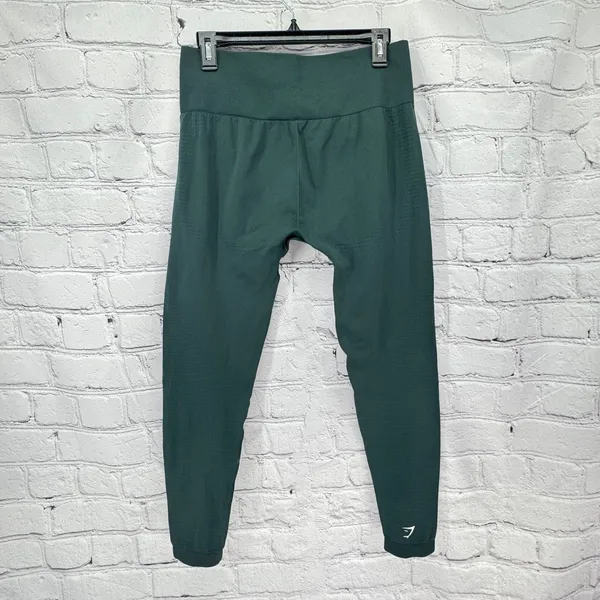 Gym Shark Vital Leggings Women's L Green High Waisted Seamless Sculpting - Image 2