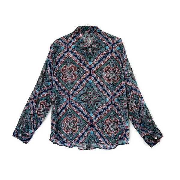 Chico’s Mosaic Print Resort Button Front Blouse - Image 6