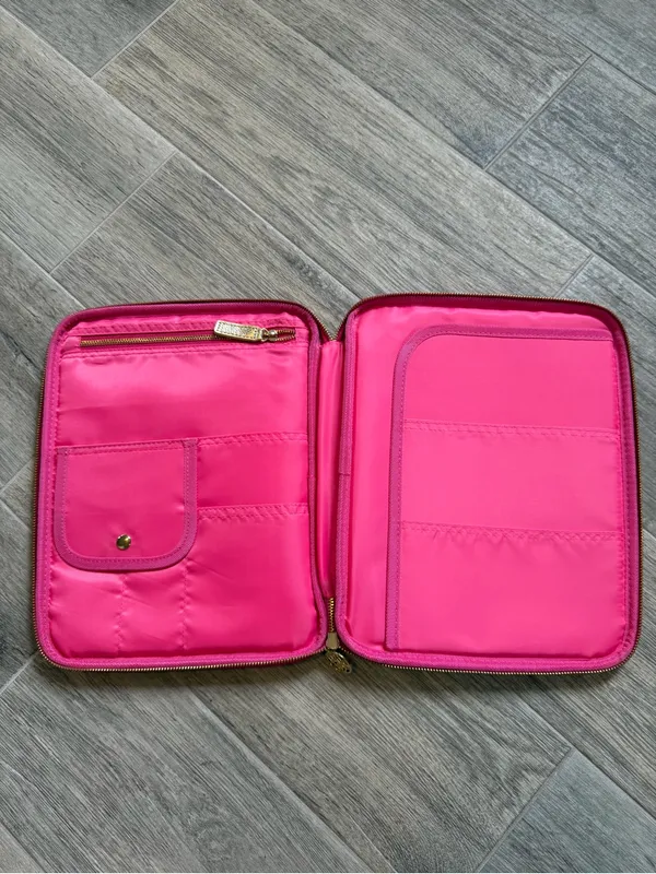 Lilly Pulitzer Agenda Folio Organizer Pink Multi Zip Case iPad Tablet 10x12.5" - Image 6