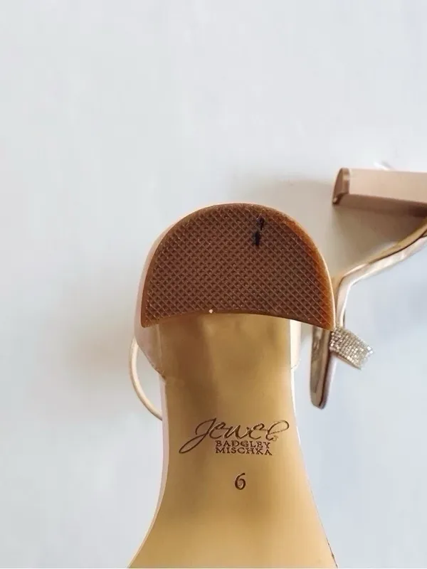 Badgley Mischka Embelished Block Heel Sandals Shoes Rose Size 6 - Image 11