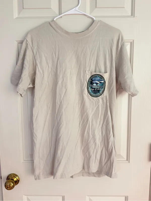 Comfort Colors Orange Beach 'Keep It Salty' Shark Graphic Tee - Image 2
