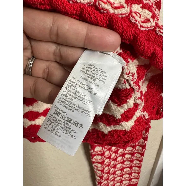 J.Crew Textured Crochet Lady Jacket in Moroccan Sand Red size XL Coastal Cottage - Image 8