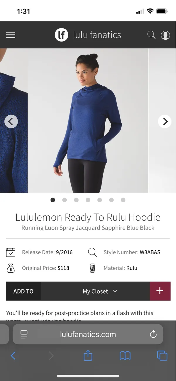 Lululemon Ready To Rulu Hoodie Jacquard Sapphire Blue Black - Image 7