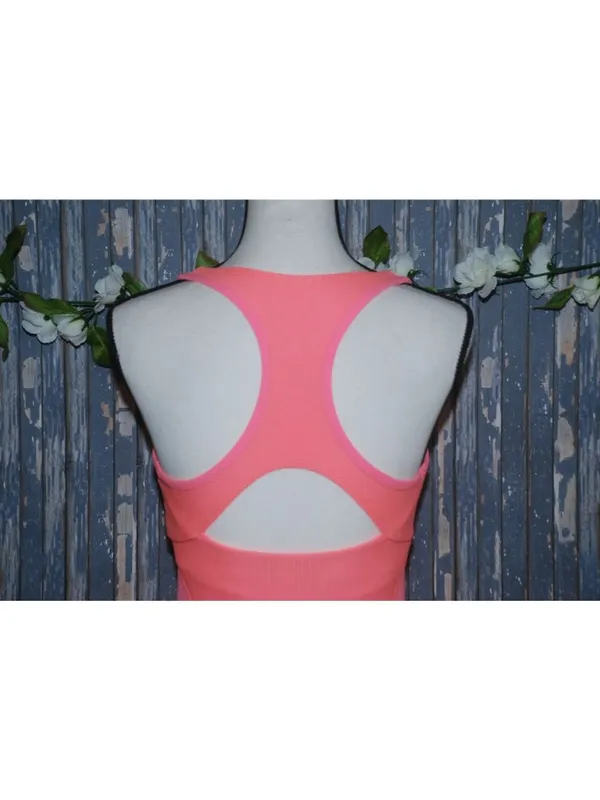Lorna Jane Size S Racerback Hot Pink Athletic Tank Lined Spandex Built in Bra - Image 6