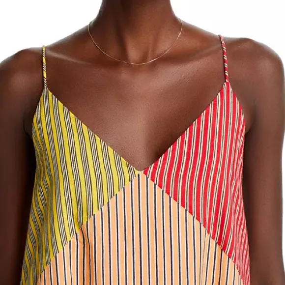 RHODE Nadia Maxi Dress Multi Stripe Patchwork Cotton Size 0 NWT - Image 5