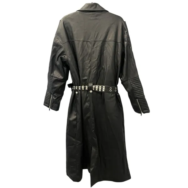 Dolls Kill Current Mood NWT Circuit Breaker Moto Trench Coat Sz XL Vegan Leather - Image 16